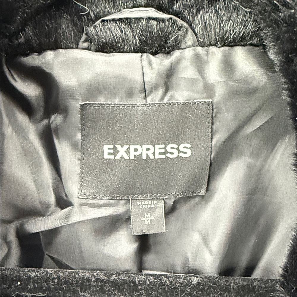 Express Black Teddy Jacket - Picture 2 of 4